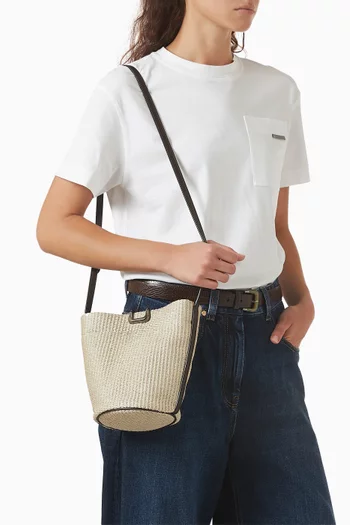 Small Sartorial Bucket Bag in Techno Raffia