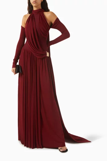Eira Halterneck Dress in Cotton Twill