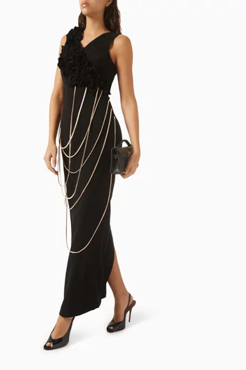 Avignon Ruffle Dress in Crepe