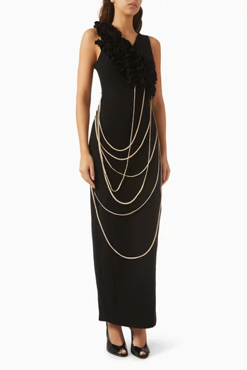 Avignon Ruffle Dress in Crepe