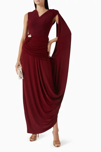 Savannah Draped Dress in Crepe
