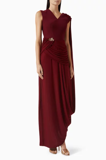 Savannah Draped Dress in Crepe