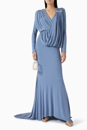 Celian Draped Dress in Jersey