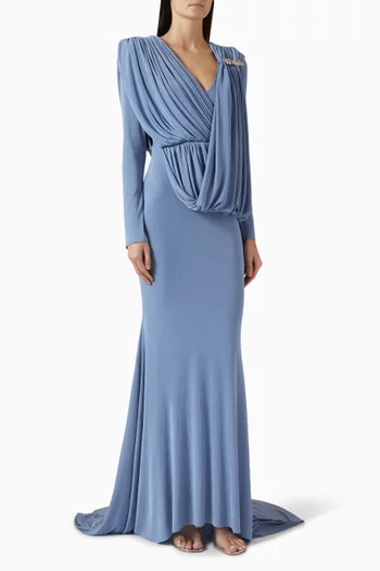 Celian Draped Dress in Jersey