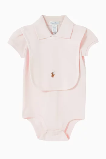 Embroidered Logo Bodysuit & Bib Gift Set