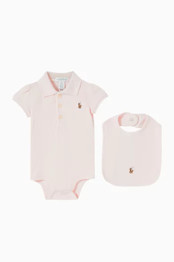 Embroidered Logo Bodysuit & Bib Gift Set