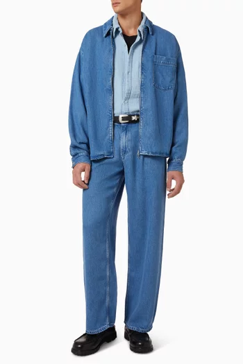 Zayne Zip Shirt in Denim