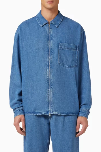 Zayne Zip Shirt in Denim