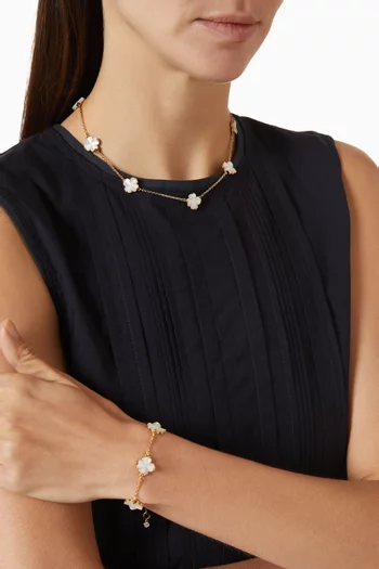 Spade Flower Scatter Necklace in Gold-tone Brass