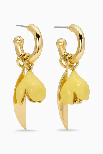 Bloom Statement Hoops in Gold-tone Brass