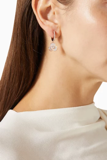 Disco Pansy Drop Earrings in Gold-tone Brass