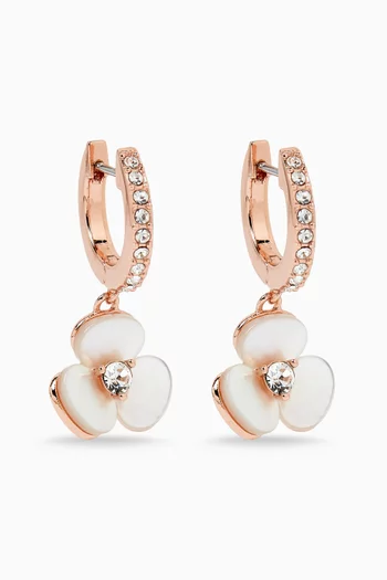 Disco Pansy Drop Earrings in Gold-tone Brass