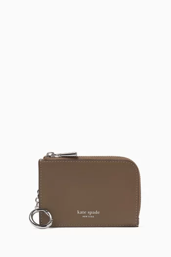 Mini Zip Card Case in Leather