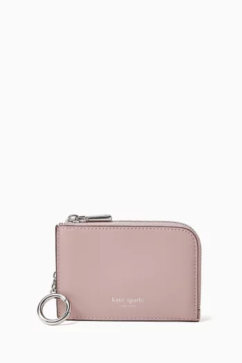 Mini Zip Card Case in Leather