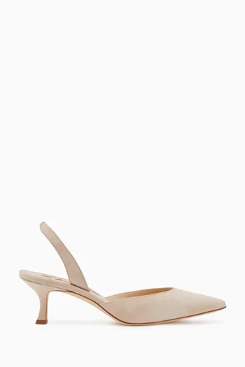 Carolyne 50 Slingback Pumps in Suede