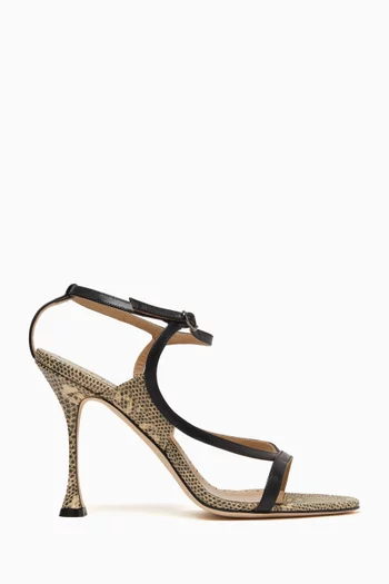 Tibula 105 Sandals in Lizard-print Leather