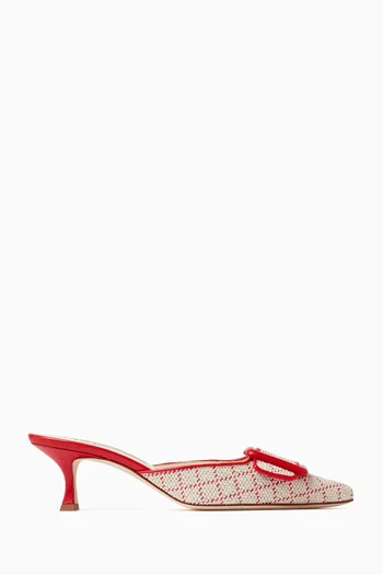 Maysalebi 50 Mules in Raffia & Leather