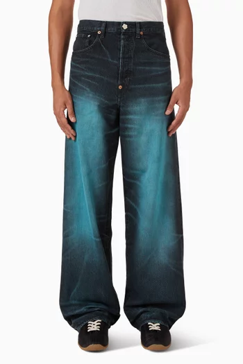 Turn Up Wide Fit Jeans in Japanese Denim