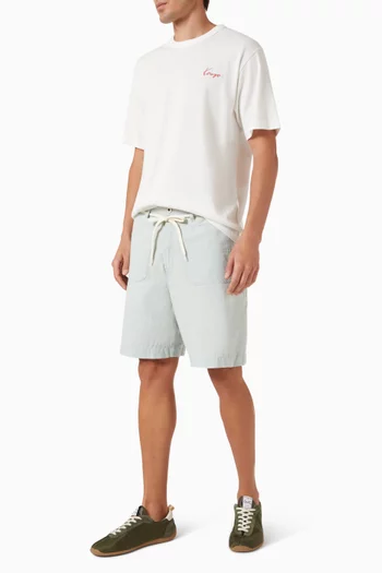 Lace Straight Shorts in Japanese Denim