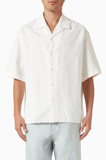 Tiger Hawaiian Shirt in Cotton Jacquard
