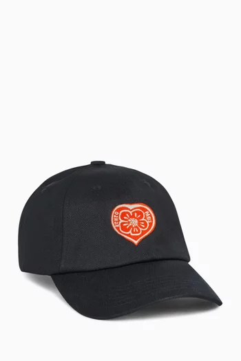 Boke Heart Embroidered Cap in Cotton