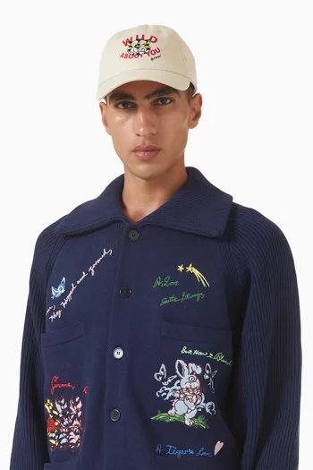 Wild Tiger Embroidered Cap in Cotton