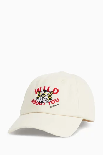 Wild Tiger Embroidered Cap in Cotton