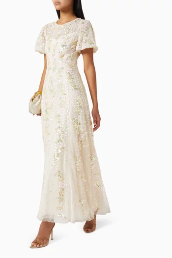 Confetti Round Neck Ankle Gown