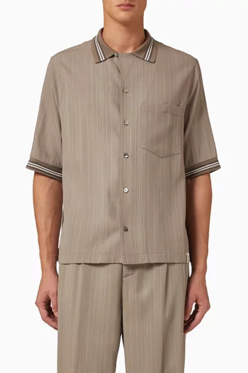 Perseo Boxy Shirt in Wool-blend