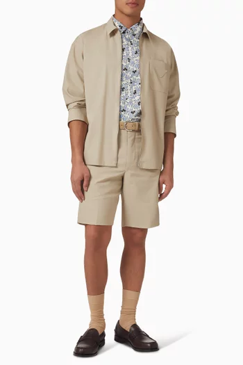 Zip-up Shirt in Cotton