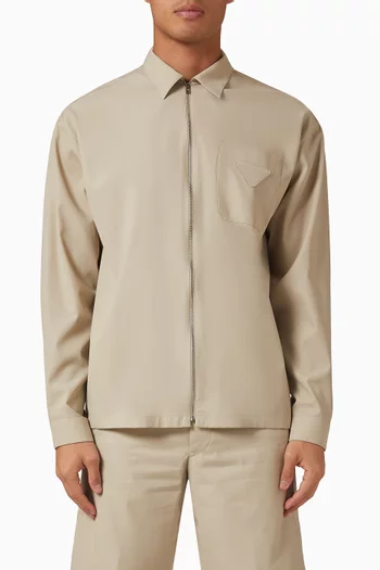 Zip-up Shirt in Cotton