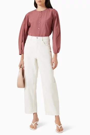 Gathered Top in Pima Cotton