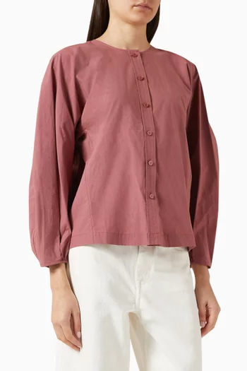 Gathered Top in Pima Cotton