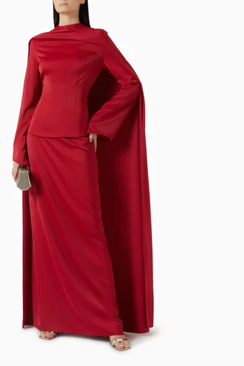 Dress & Cape Set in Satin