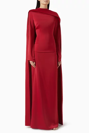 Dress & Cape Set in Satin