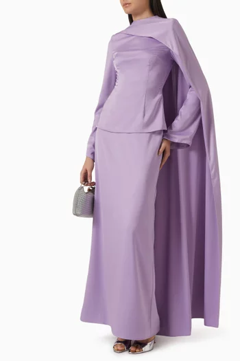 Dress & Cape Set in Satin