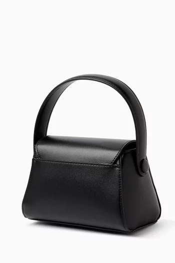 Logo-embellished Top-handle Bag in Faux Leather