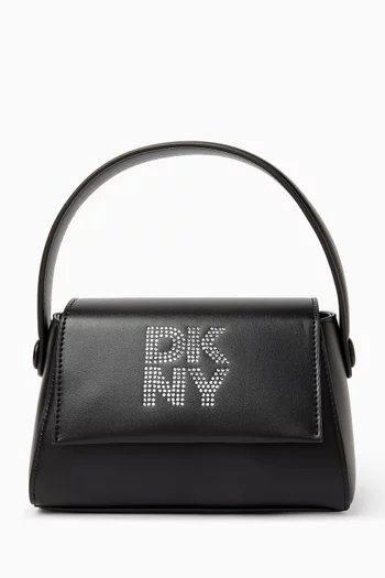 Logo-embellished Top-handle Bag in Faux Leather