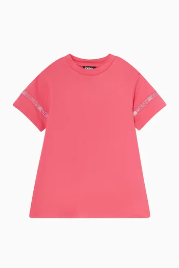 Logo-tape T-shirt Dress in Cotton