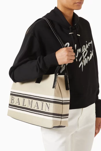 Small Release Tote Bag in Canvas & Calfskin