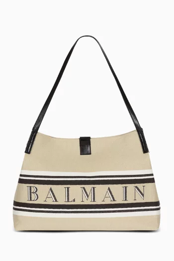 Small Release Tote Bag in Canvas & Calfskin