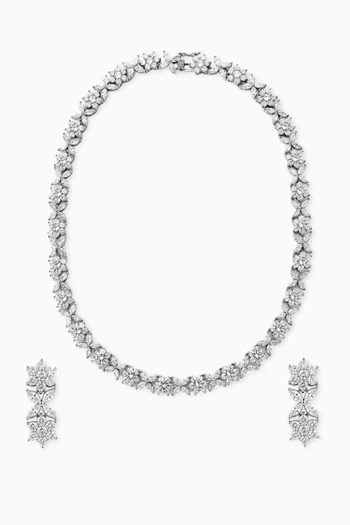 Lumiere Necklace Set in Rhodium-plated Copper