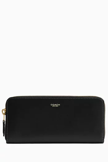 Long Zip Wallet in Leather
