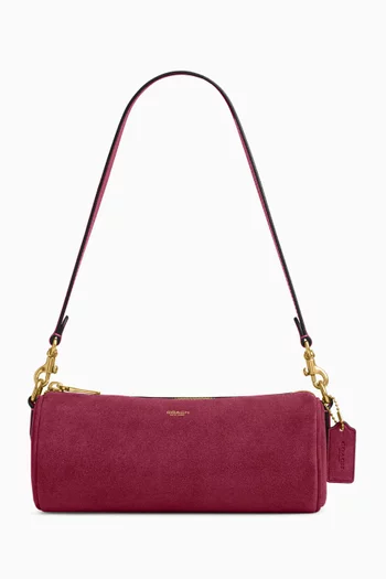 Barrel Bag in Suede & Leather