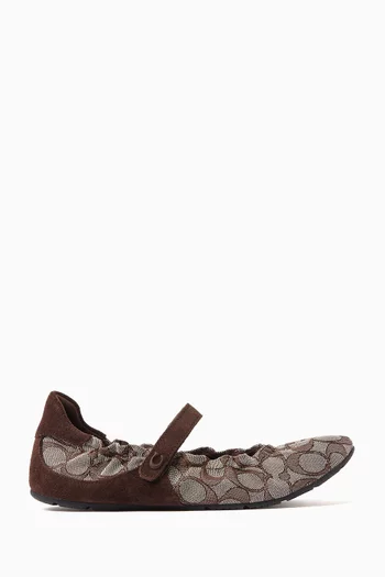 Soft Mary Jane Ballet Flats in Signature Jacquard