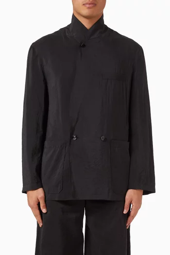 Soft Double-breasted Jacket in Dry-silk
