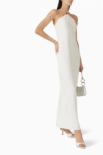 Calla Halterneck Maxi Dress in Satin