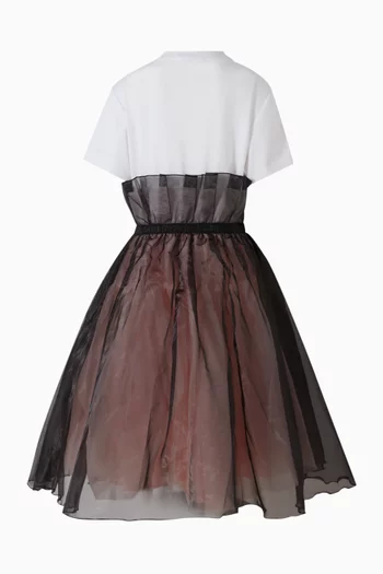 T-shirt Dress in Cotton & Organza