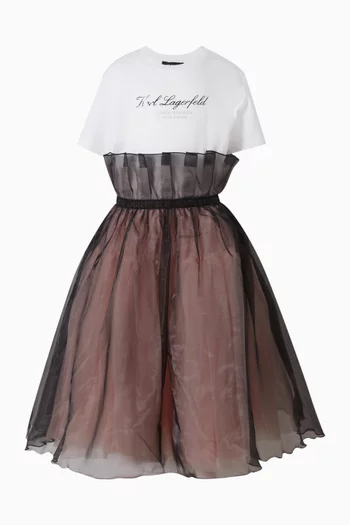 T-shirt Dress in Cotton & Organza