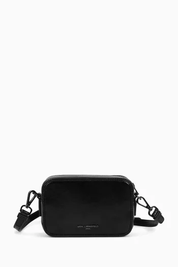 Logo Graphic Crossbody Bag in Faux Leather
